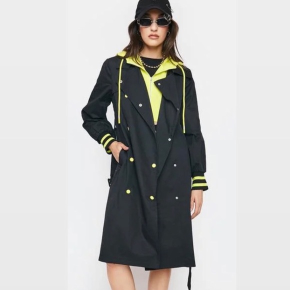 Dolls Kill Jackets & Blazers - FAIR WEATHER HOODIE TRENCH COAT